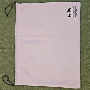 Coach Dust Bag 19.5 X 15" Cream Ivory With Brown Drawstrings New York Est 1941